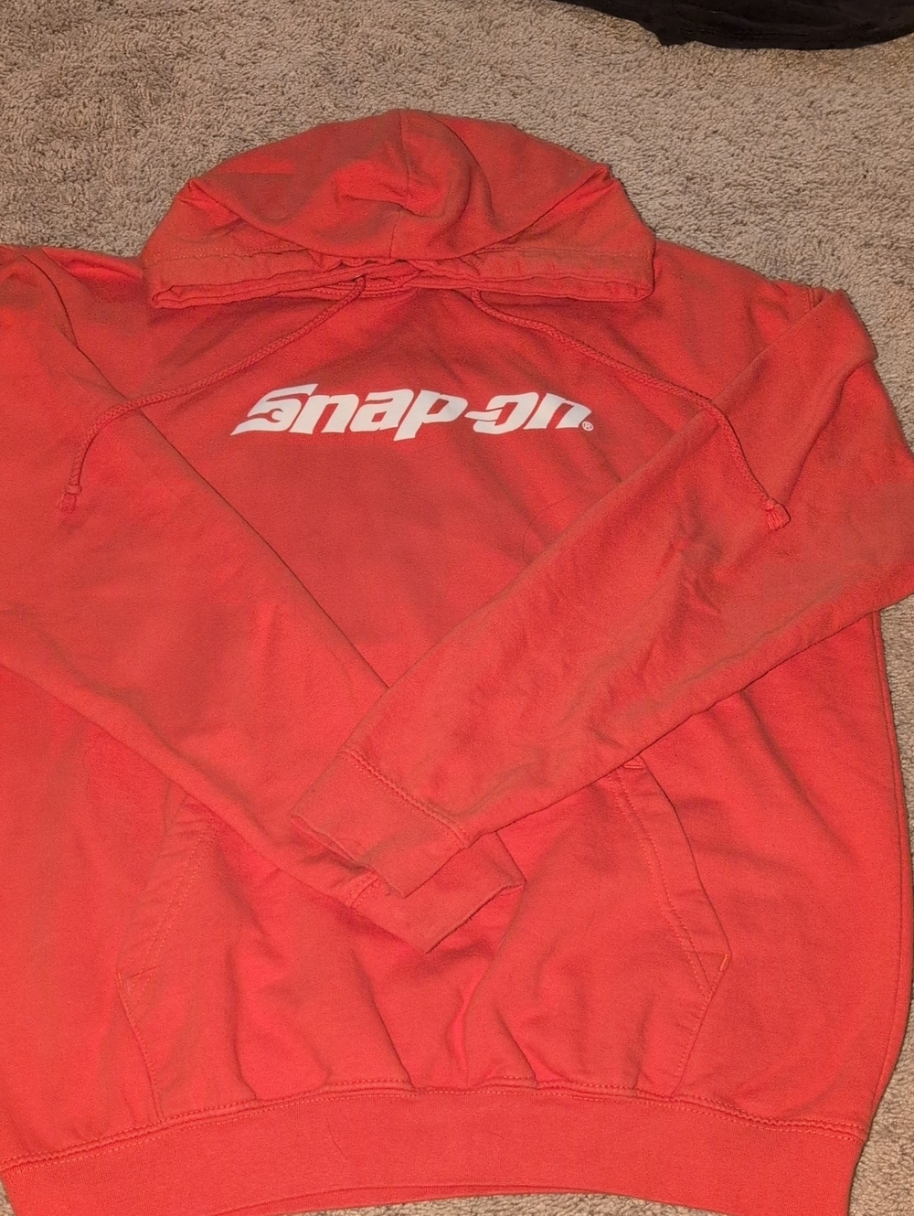 Snap Men’s Orange Hooded Pullover Sweatshirt